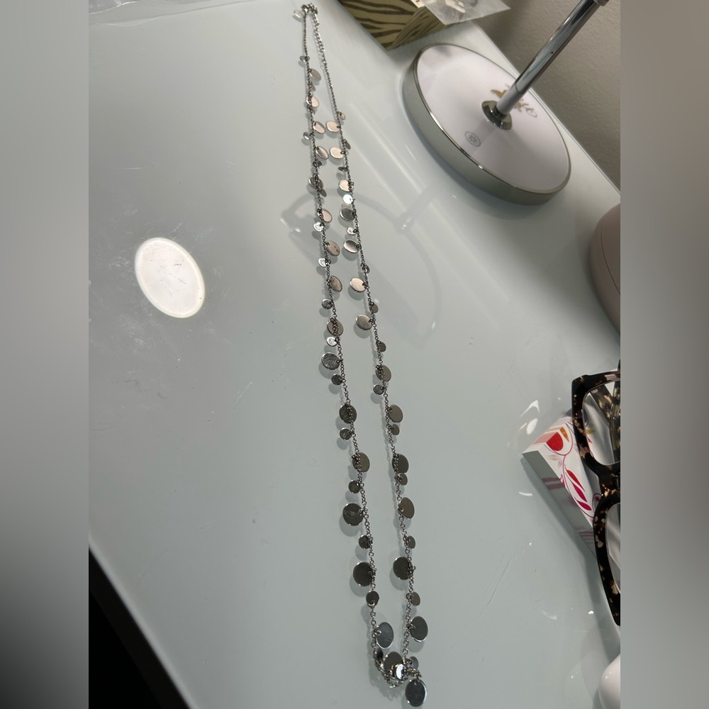 Lia Sophia Silver Disc Necklace